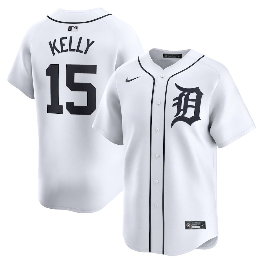 Men Detroit Tigers 15 Carson Kelly Nike White Home Limited Player MLB Jersey